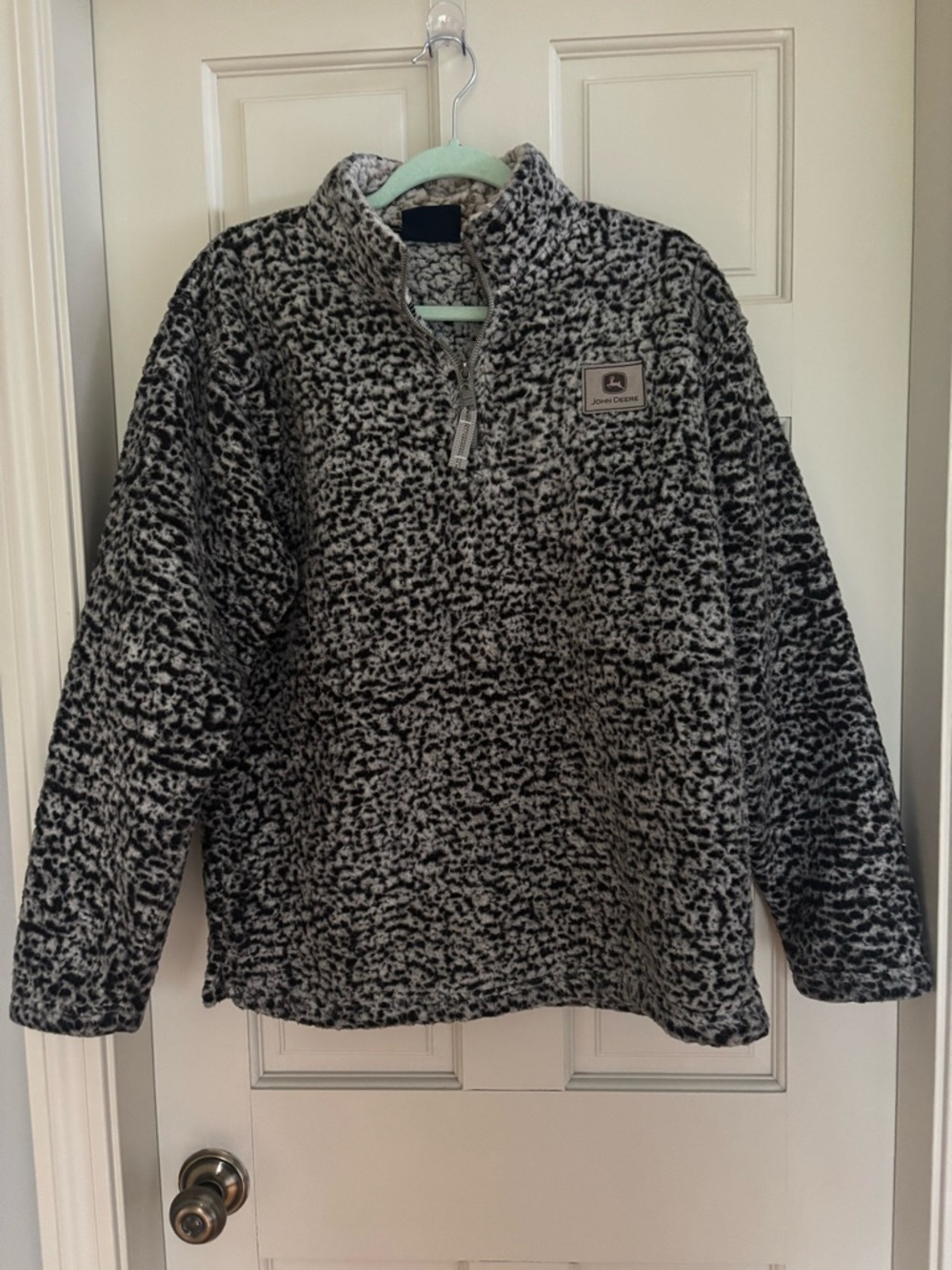 J. America Black and Gray Sherpa Jacket with Logo Patch